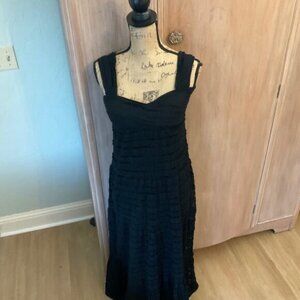 Y2k Max Studio Black Lace Maxi Nude Tiered Goth Whimsigoth fairy Dark Romance S